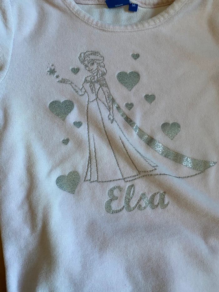 Pyjama en velours Elsa Disney Taille 5 ans - photo numéro 2