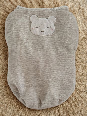 Couverture d’emmaillotage bébé – Gris avec motif ourson - Prémaman