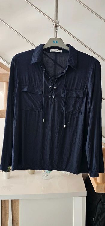 Blouse bleu marine Mango
