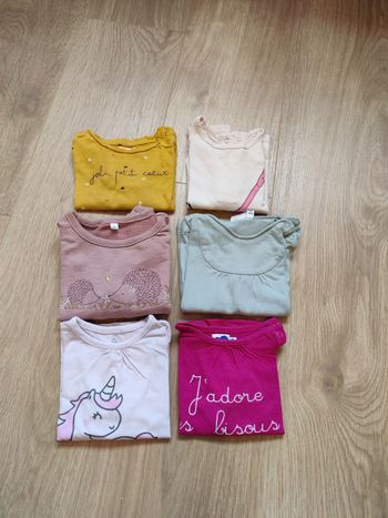 Lot t-shirts manches longues 12 mois