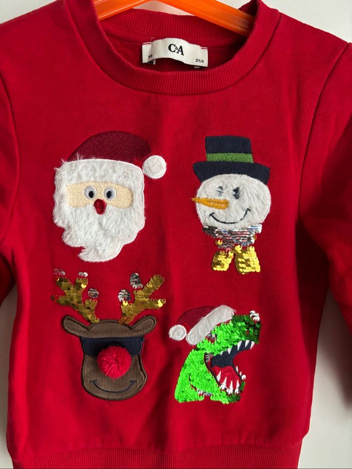 Pull rouge noel C&a 3 ans - photo numéro 2