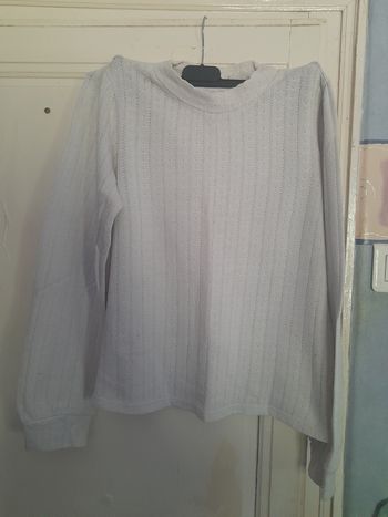 Haut/pull blanc en maille, marque Promod, taille M