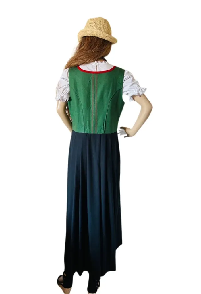 🌿💐Robe vintage traditionnelle Dirndl XL/42 cottagecore Oktoberfest Trachten Austrian long dress💐🌿 - photo numéro 8