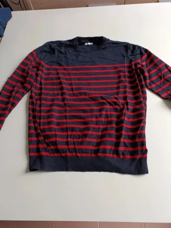 Pull rayé rouge bleu marine Gémo taille xxl