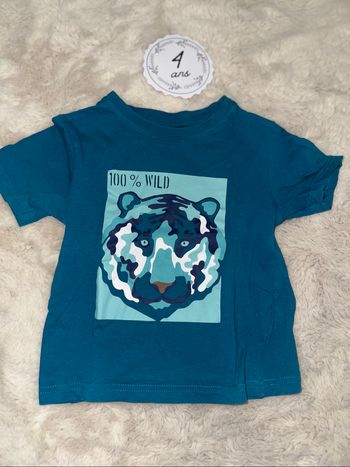 T shirt 4 ans  bleu turquoise