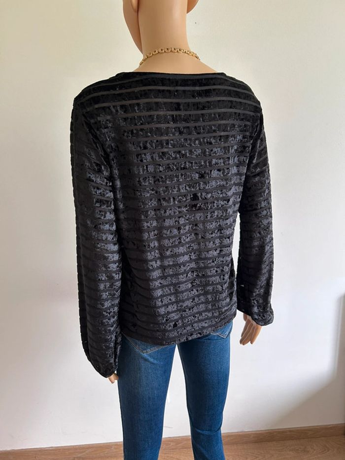 Haut noir en velours à manches longues 123 taille S jamais porté - photo numéro 8