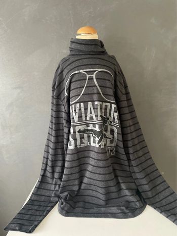 Pull col roulé gris garçon