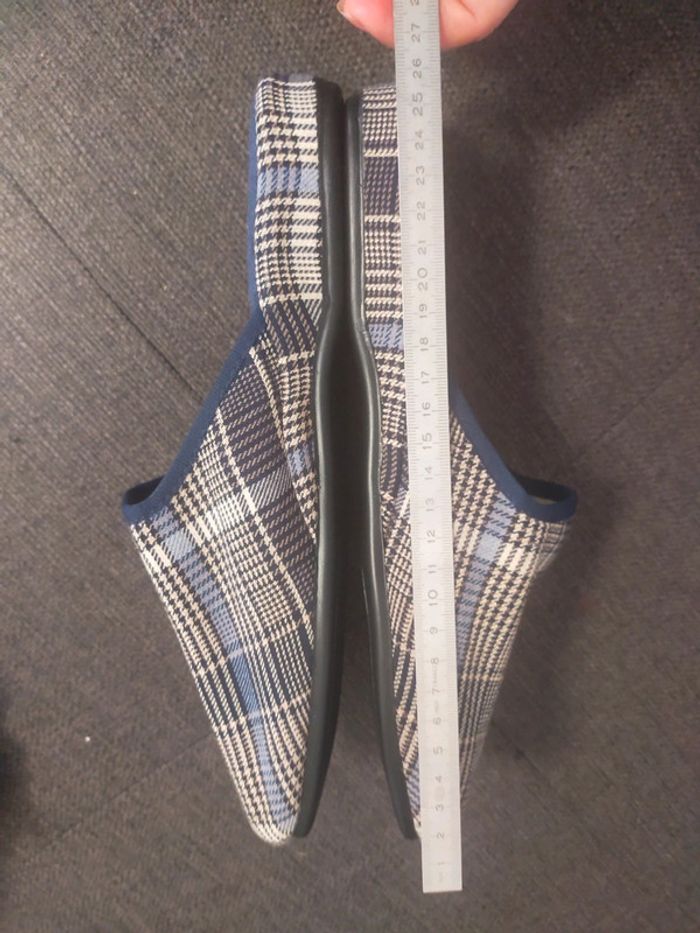 Chaussons homme T 42 neufs carreaux bleu - photo numéro 7