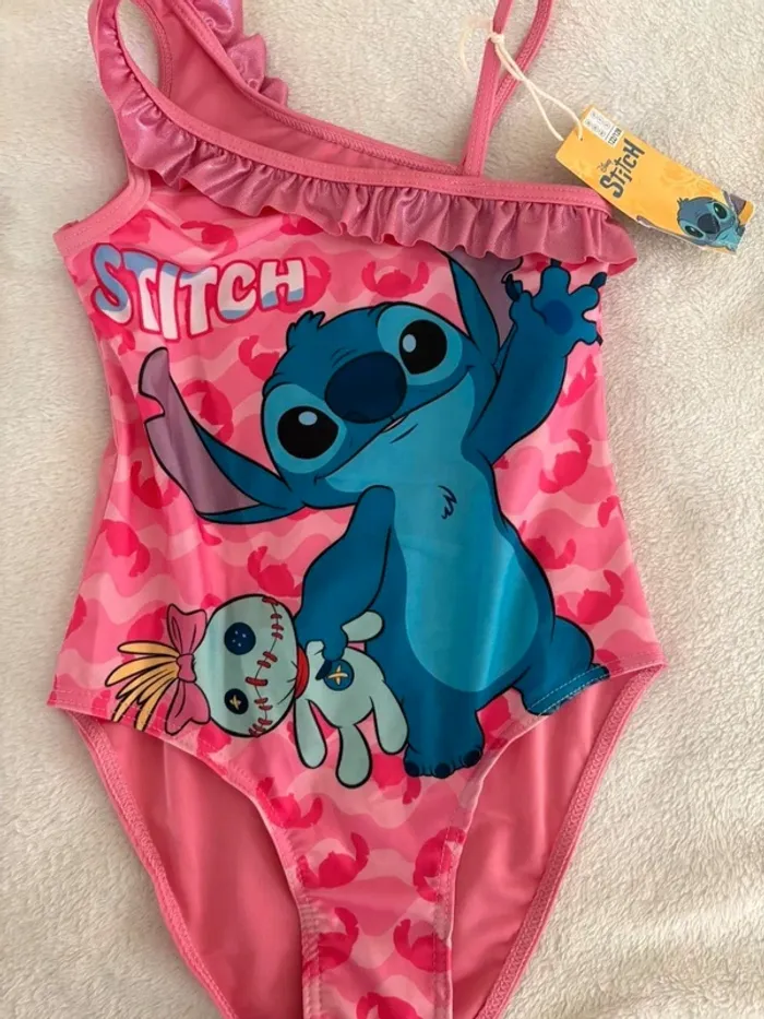 Maillot de Bain Fille Disney Stitch – Rose Camouflage – Taille 122/128 - photo numéro 3