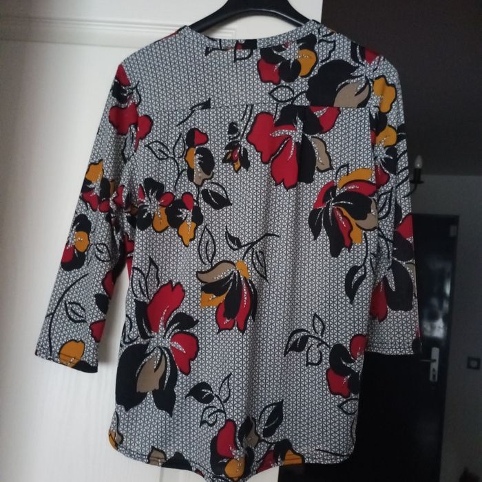 Blouse bohème Fleurie "Du Plaisir à la Mode" T36 acrylique 1 - photo numéro 6