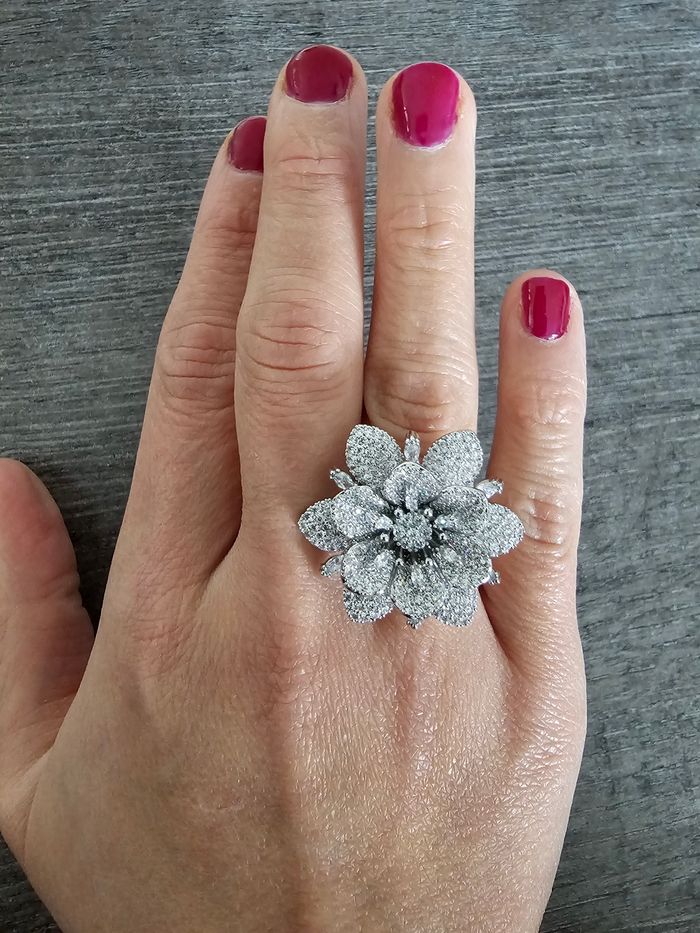 Bijou bague femme argenté ajustable grosse fleure 18€ - photo numéro 5