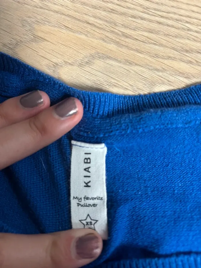 pull léger bleu électrique col rond neuf taille Xs kiabi - photo numéro 4