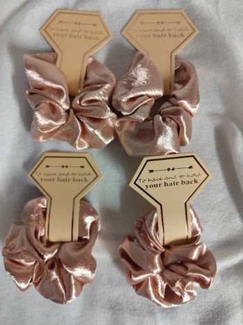 Lot 4 chouchou satin rose