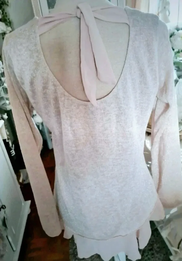 Pull beige rosé pailleté Kiabi Taille L Neuf - photo numéro 2