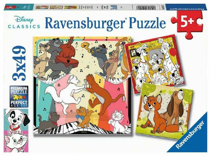 Puzzle Ravensburger Aristochats/ Rox et Rouky/Dalmatiens 3x49 pièces 05155