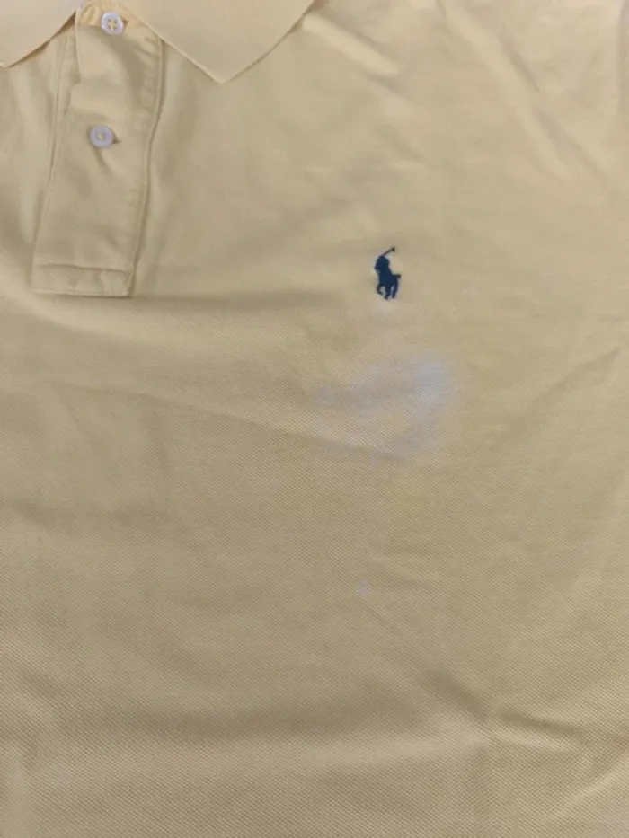 Polo Ralph Lauren homme 2XB jaune logo marine état moyen - photo numéro 8