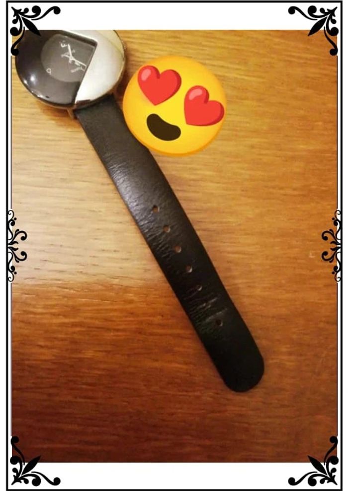Montre noire cuir de veau - photo numéro 5