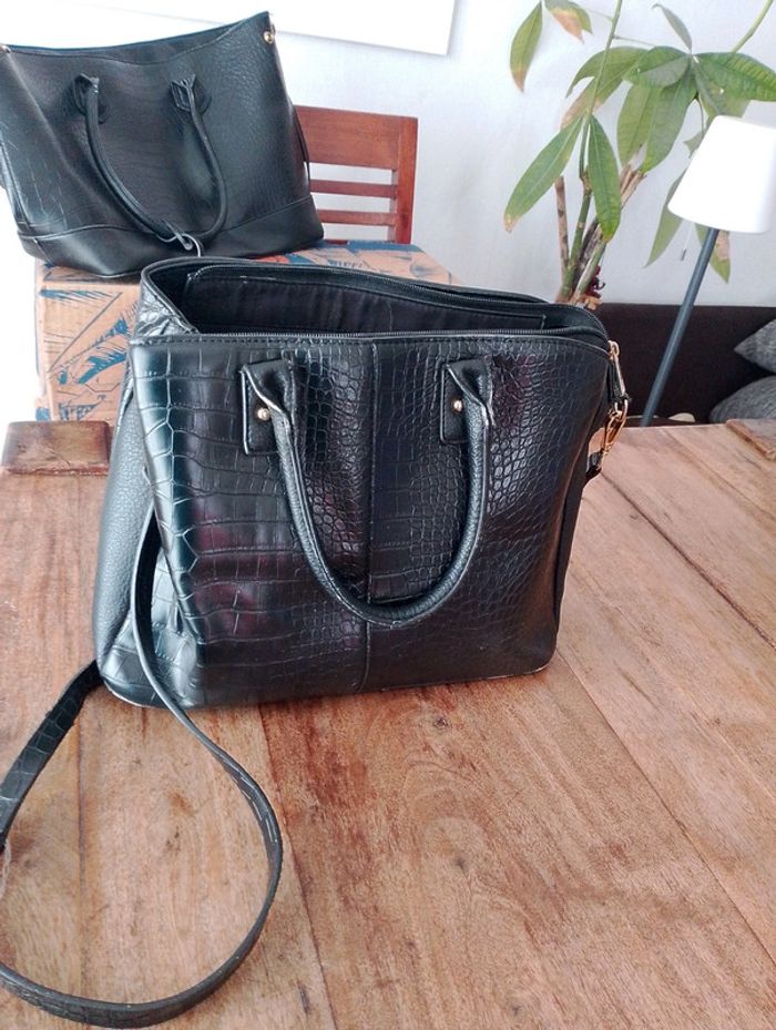 Sac à main noir en similicuir - photo numéro 3