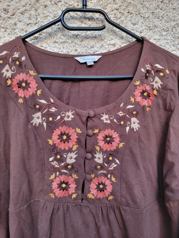 T-shirt haut à motif fleuri vintage chic - photo numéro 2
