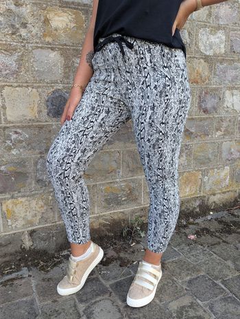 Jogging stretch Mazères serpent noir/blanc
TU