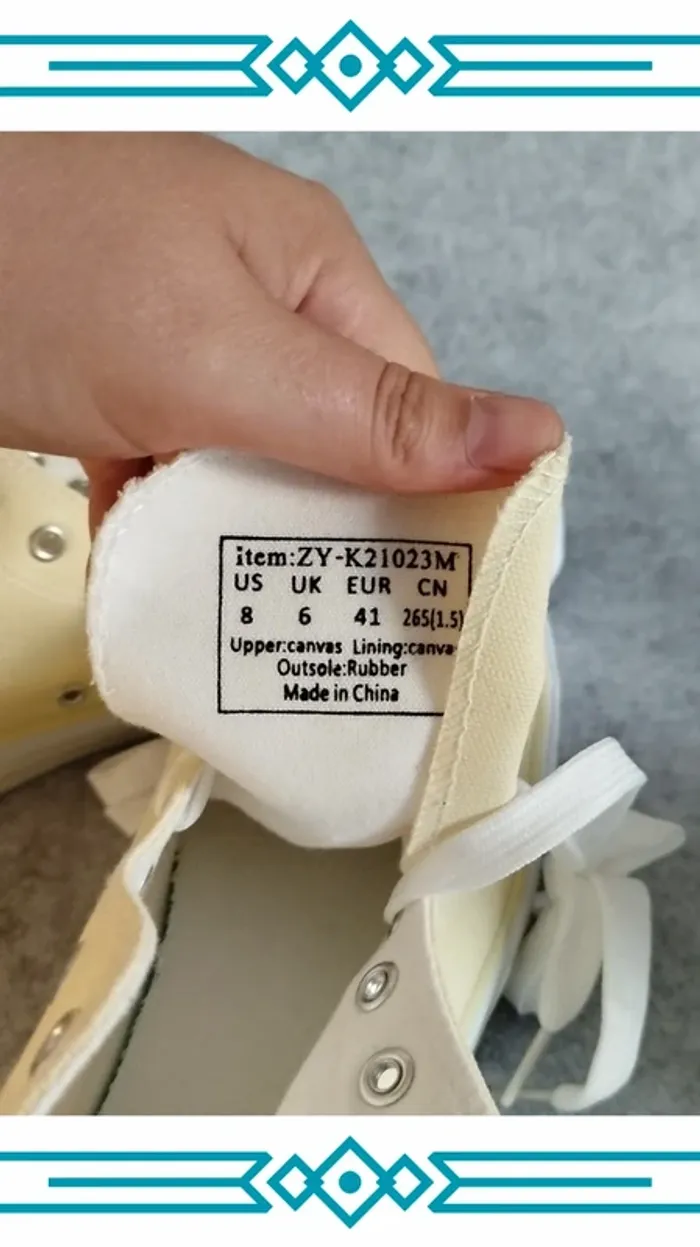 🍄 Baskets toile jaune pastel ▪ taille 41 ▪ neuves - photo numéro 5