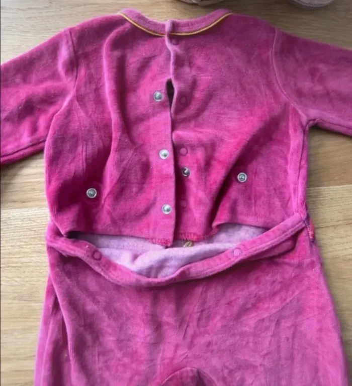 Pyjama en velours rose bébé fille 3 mois Gemo - photo numéro 8