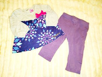Ensemble 3 mois fille tenue blouse Desigual legging sergent major