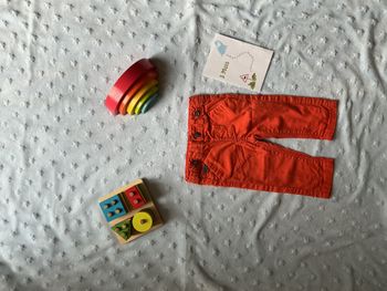 pantalon orange taille réglable tape à l'oeil 3 mois 