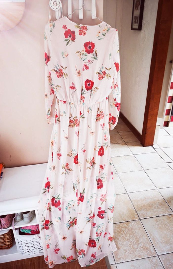 Robe longue manches longues à fleurs - photo numéro 2