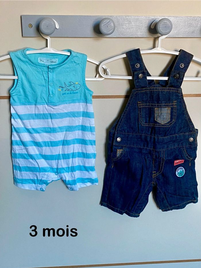 Lot de 2 salopettes été en taille 3 mois