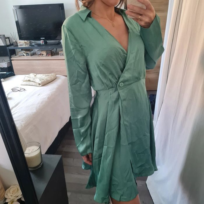 Robe portefeuille vert sauge 💚 - photo numéro 2