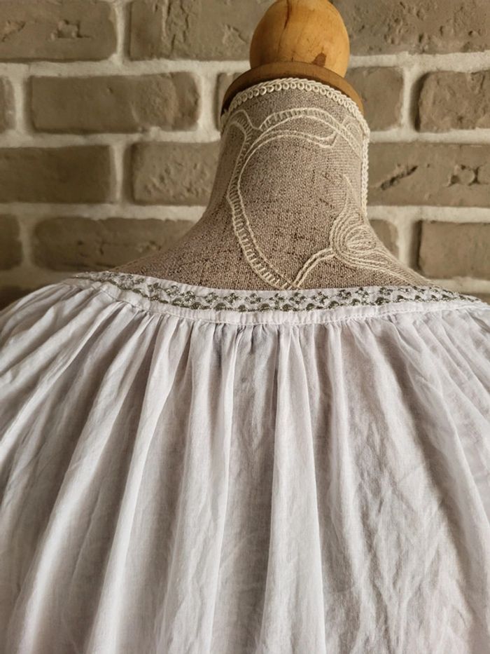Blouse bohème blanche et broderies argentées Noa Noa - 100% coton - photo numéro 10