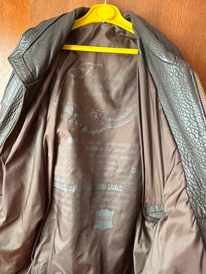 Blouson marron en cuir Progress homme L - photo numéro 6