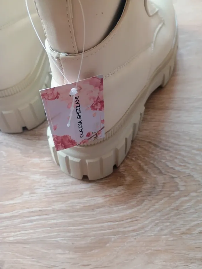 Bottines chunky beiges Claudia Ghizzani – T39 – Neuves - photo numéro 2