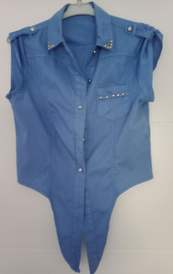 Chemise coton bleu Onado jeans - photo numéro 2