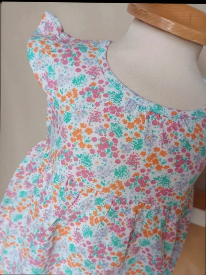 Robe manches courtes Liberty Betsy neuve Pat et Ripaton fille 3 mois - photo numéro 2