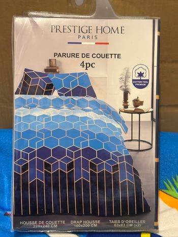 Parure housse de couette + drap housse + 2 taies – Prestige