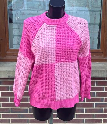 🩷 Pull en maille bicolore MNG – Taille S (36)