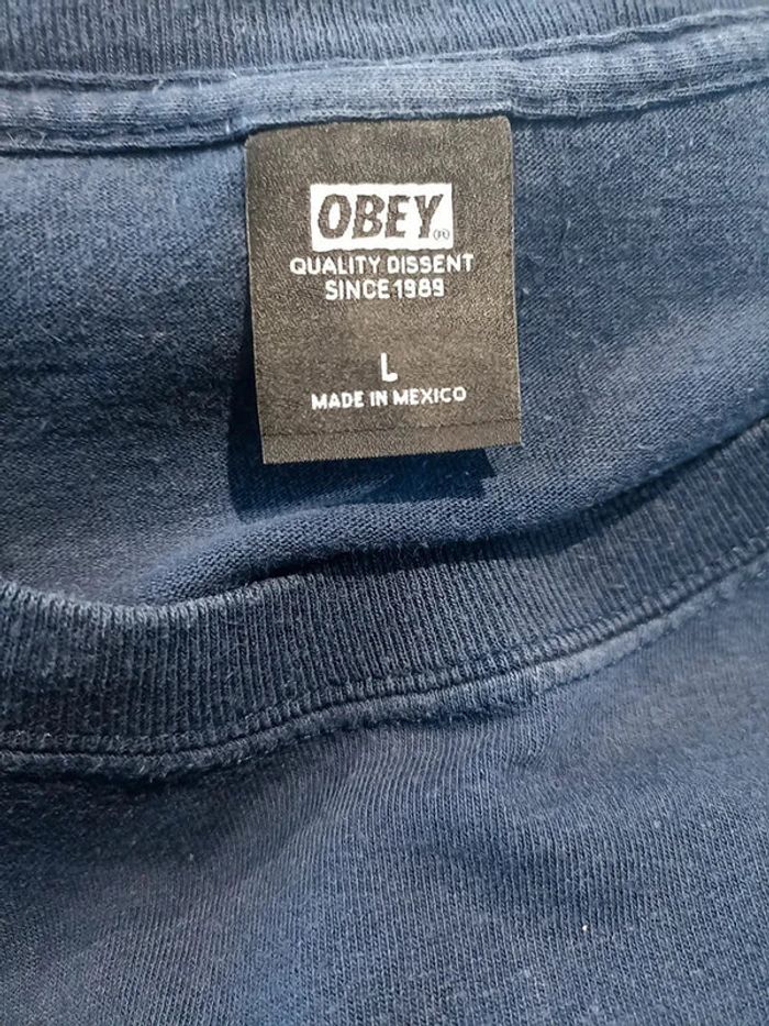 T-shirt uni Obey marine taille L - photo numéro 5