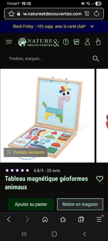 Tableau magnétique géoformes animaux