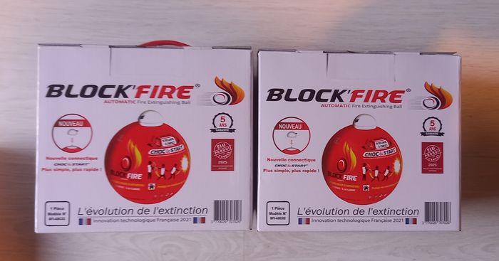 Lot de 2 Block Fire –Boule Extinctrice Automatique – Intérieur /Extérieur –NEUFS