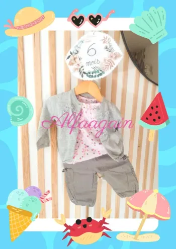 Ensemble 3pcs fille obaibi 6mois