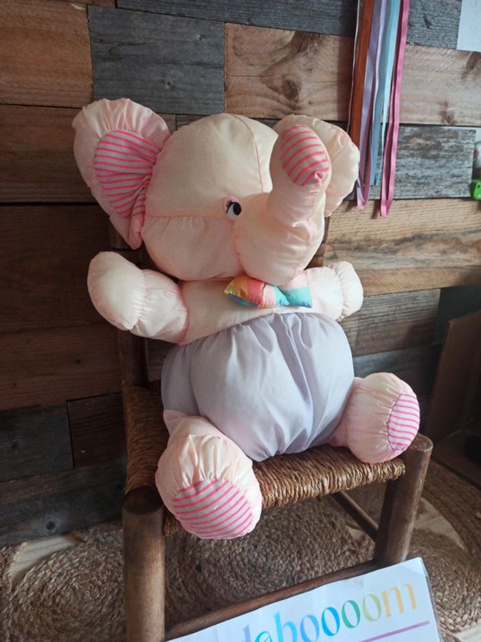 Peluche éléphant bikin Toile parachute vintage tbe - photo numéro 2