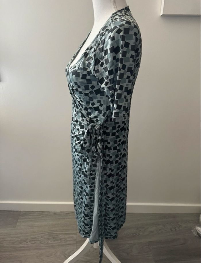 Robe portefeuille psychédélique bleue Vintage T36 S - photo numéro 4