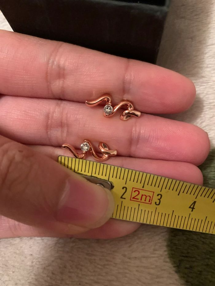 Boucles d’oreilles spirales en plaqué or roses - photo numéro 3