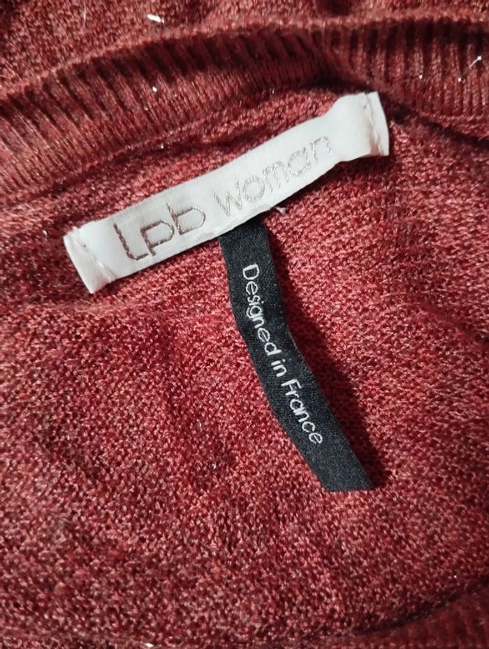 Haut Manches 3/4 Les petites bombes LPB Woman neuf marron fils argentés - photo numéro 5