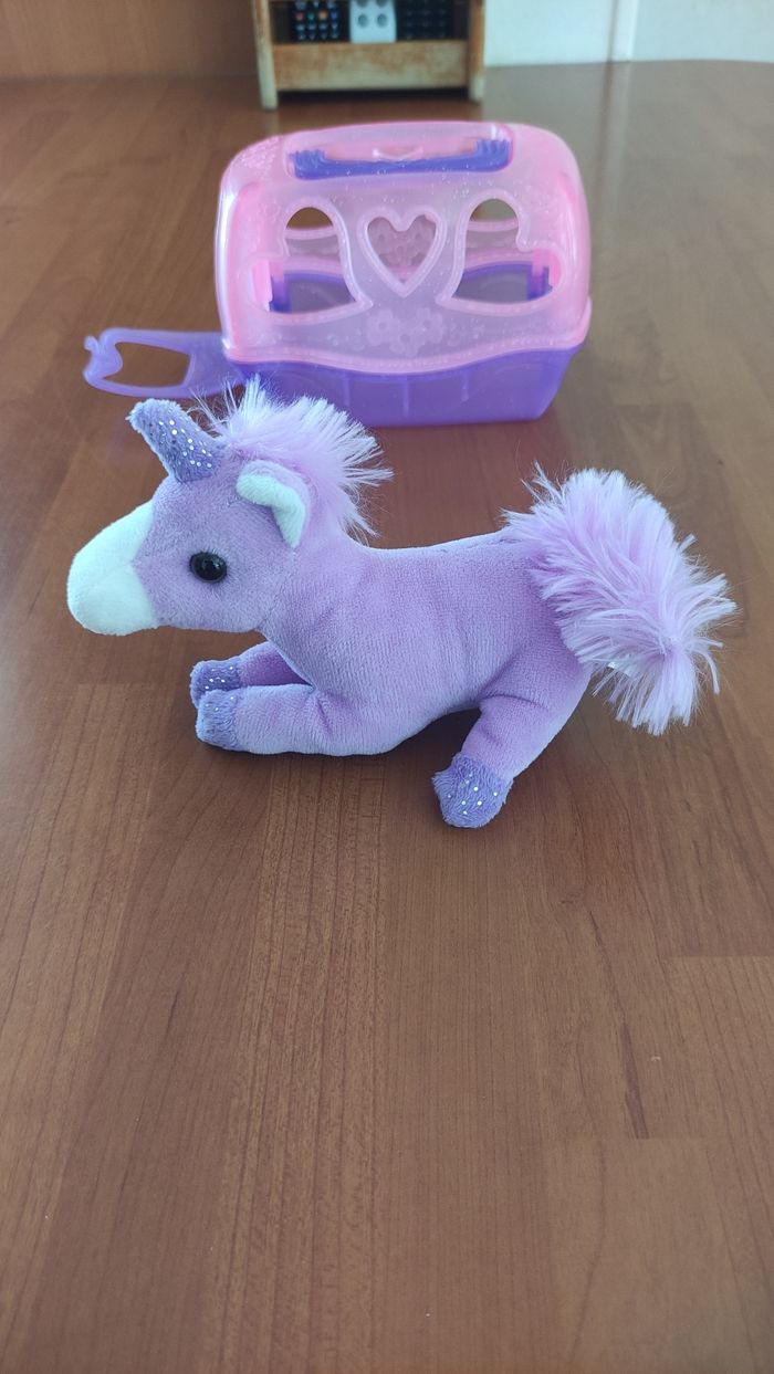 Peluche licorne et son panier de transport - photo numéro 6