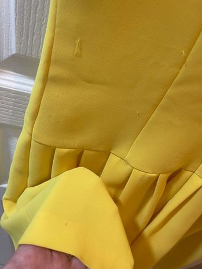 Robe créateur Morgan Kirch jaune et cuir T. 38 - photo numéro 5