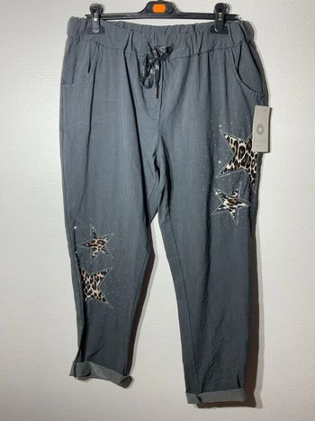 Pantalon « étoile léopard » femme taille unique (38-46)- Emma doré- neuf avec étiquette