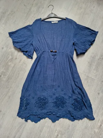 Tunique bleue gaz de coton Promod XS